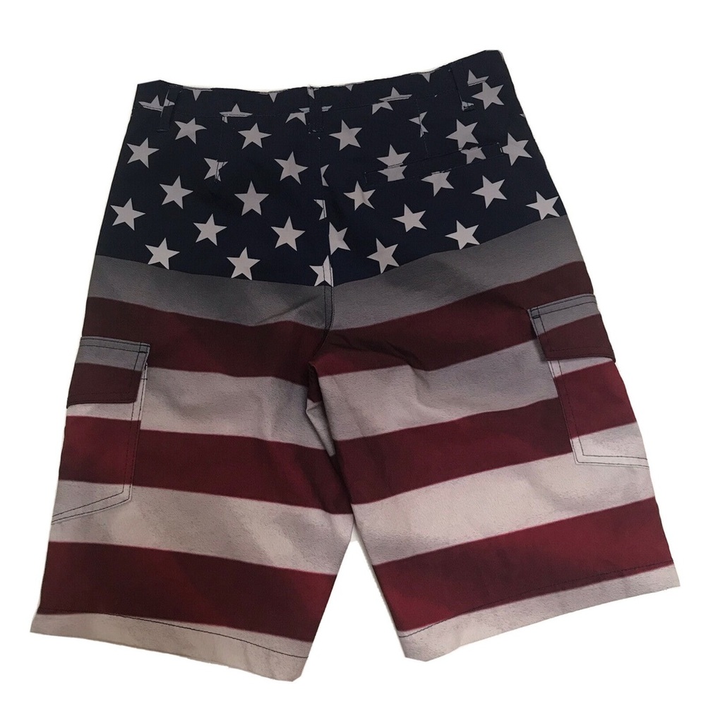 American Flag swim trunks